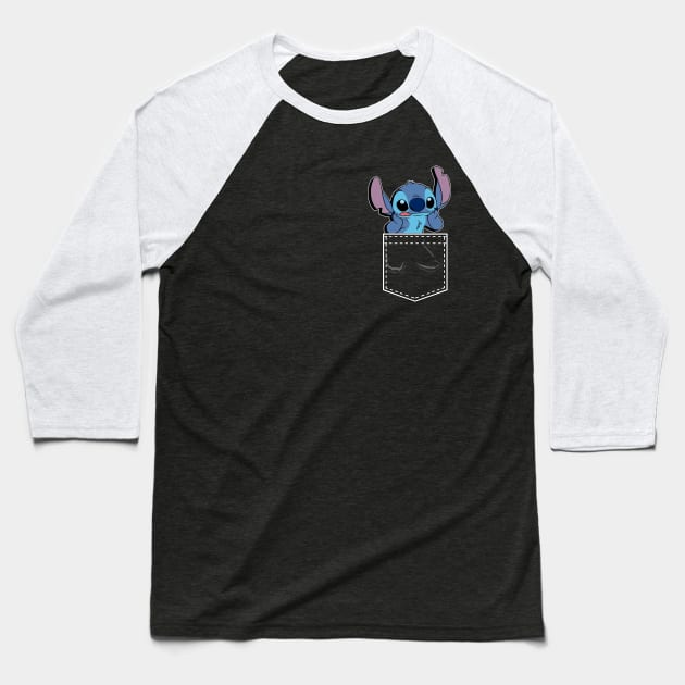 Stitch on My Pocket Baseball T-Shirt by Aine Creative Designs